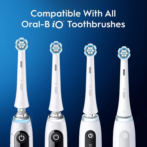 Oral-B iO Genuine Replacement Brush Heads, Gentle Care, Refills For Oral-B iO Electric Toothbrushes, White, 4 Count