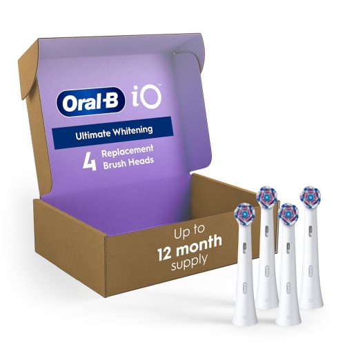 Oral-B iO Genuine Replacement Brush Heads, Ultimate Whitening, Refills for Oral-B iO Electric Toothbrushes, 4 Count