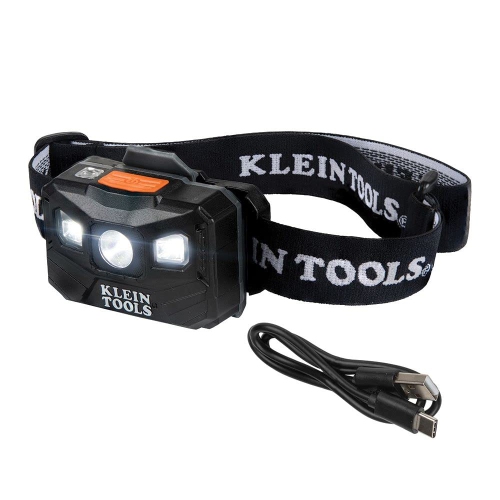 KLEIN TOOLS  Recharge Headlamp Fabric Strap 400 Lumens All Day Runtime