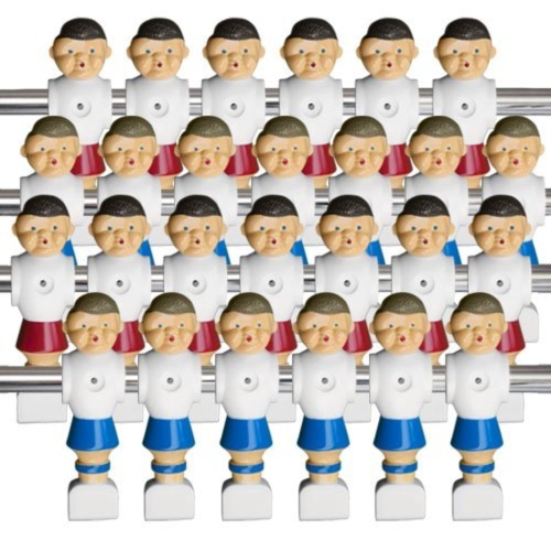 BRYBELLY  Old-Style Foosball Men With Hardware (Set Of 26) And Blue In Red