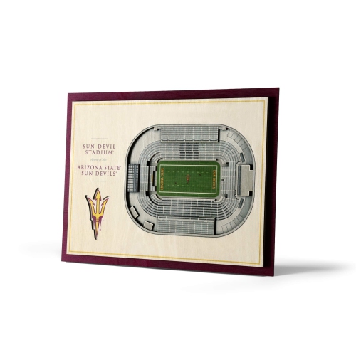 YOUTHEFAN  Ncaa Arizona State Sun Devils 5-Layer Stadiumview 3D Wall Art - Sun Devil Football Stadium