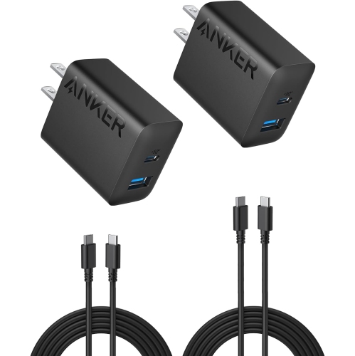 ANKER  Iphone 15 Charger, USB C Charger, 2-Pack 20W Dual Port USB Fast Wall Charger, USB C Charger Block for Iphone 15/15 Pro/15 Pro Max/ipad