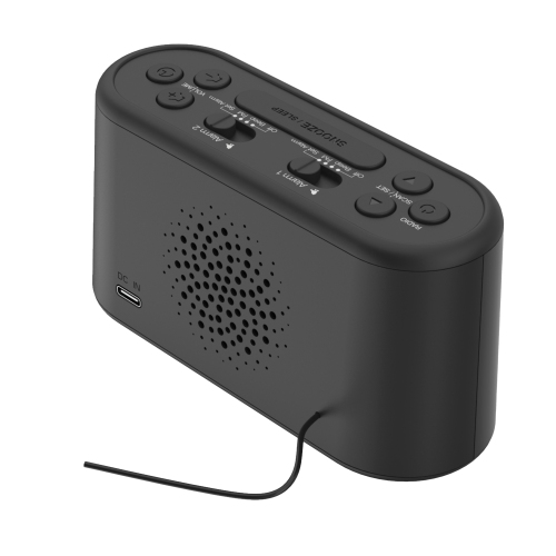 Radio-réveil numérique de RCA avec chargement USB - Noir