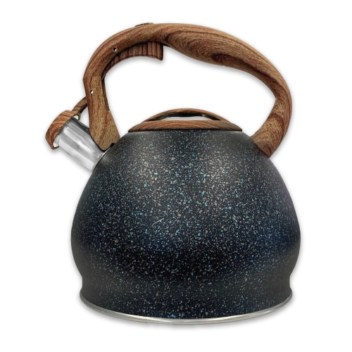 JS GOURMET  - Stainless Steel Whistling Kettle, 3 Liter Capacity In Black