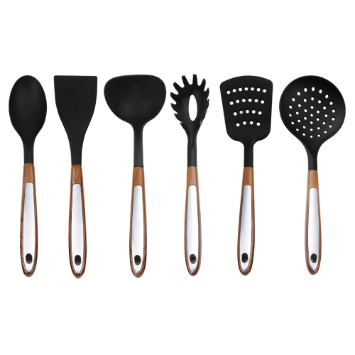 JS Gourmet - 6 Piece Kitchen Utensil Set, Heat Resistant, BPA Free, Acacia Wood