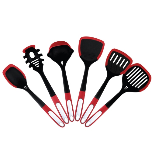 Image 1 of 3.. JS Gourmet - 6 Piece Kitchen Utensil Set, Heat Resistant, Red