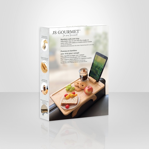 JS Gourmet - Bamboo Sofa Tray with Phone Holder