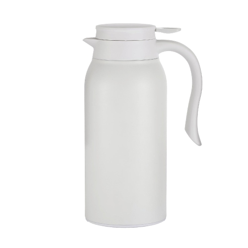 JS Gourmet - Double Walled Insulated Carafe, 1200ml Capacity, White