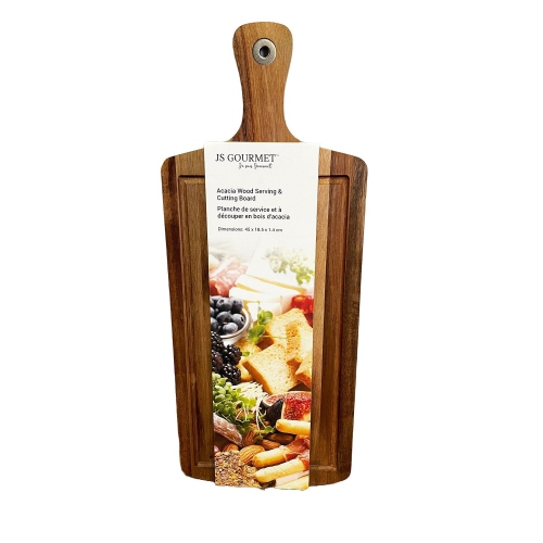 JS Gourmet - Acacia Wood Serving and Cutting Board with Handle