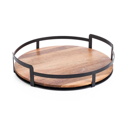 JS GOURMET  - Round Acacia Wood Serving Tray
