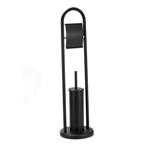 Jessar - Toilet Paper Holder with Toilet Brush, Black