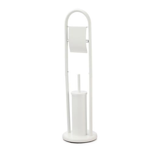 Jessar - Toilet Paper Holder with Toilet Brush, White