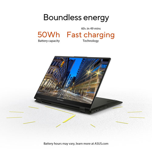 Portable à écran tactile de 16 po VivoBook S 16 Flip d'ASUS - Noir minuit