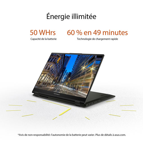 Portable à écran tactile de 16 po VivoBook S 16 Flip d'ASUS - Noir minuit
