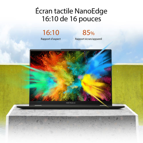Portable à écran tactile de 16 po VivoBook S 16 Flip d'ASUS - Noir minuit
