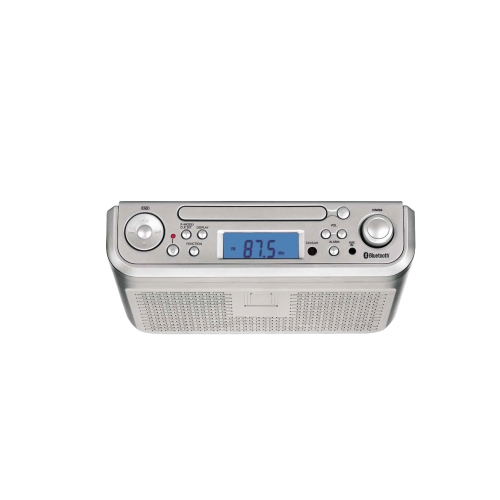 PROSCAN  Under Counter Bluetooth Fm Clock Radio With CD Player - In Silver