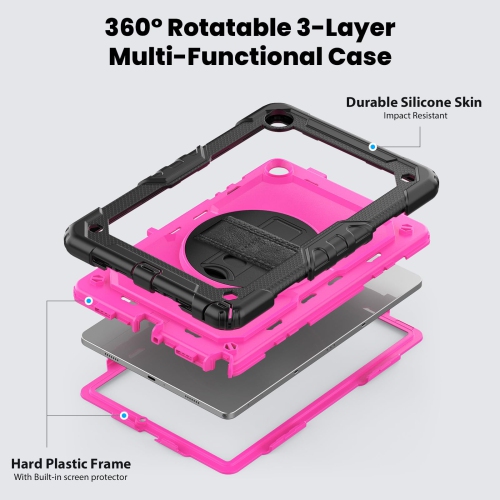 navor for Samsung Galaxy Tab A9 Plus Case 11-inch 2023 with Built-in Screen Protector Shockproof Adjustable Strap 360 Rotating for SM-X210/X216/X218