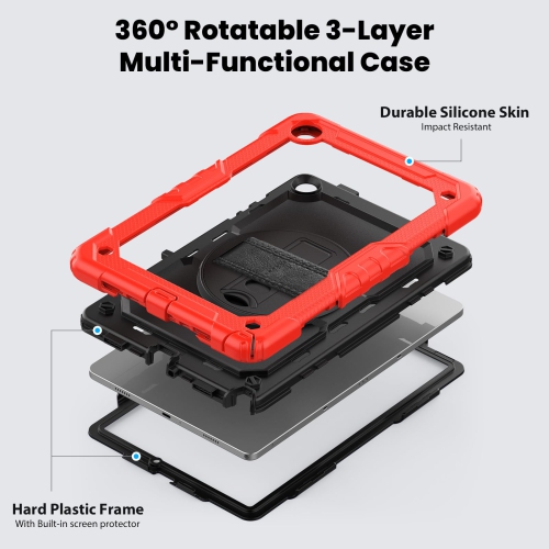 navor for Samsung Galaxy Tab A9 Plus Case 11-inch 2023 with Built-in Screen Protector Shockproof Adjustable Strap 360 Rotating for SM-X210/X216/X218