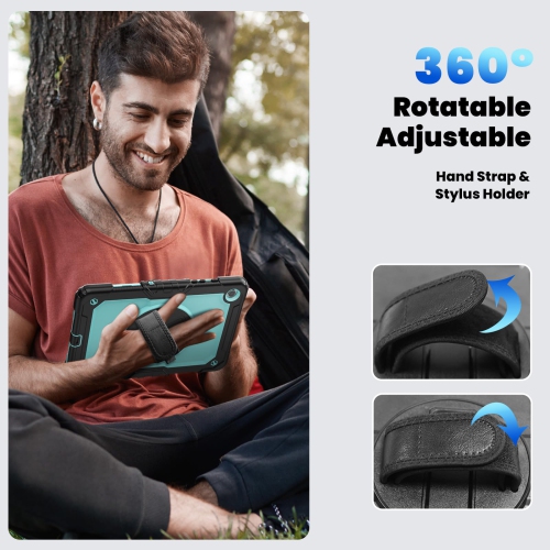 navor for Samsung Galaxy Tab A9 Plus Case 11-inch 2023 with Built-in Screen Protector Shockproof Adjustable Strap 360 Rotating for SM-X210/X216/X218