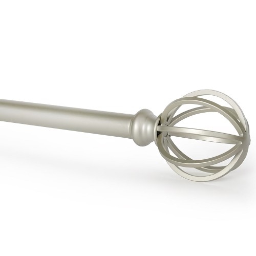 AMG HOME COLLECTIONS Adjustable Drapery Rods Set, 42-120 inch Metal Curtain Rods with Round Cage, Accessories