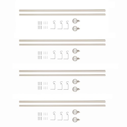 AMG HOME COLLECTIONS Adjustable Drapery Rods Set, 42-120 inch Metal Curtain Rods with Round Cage, Accessories