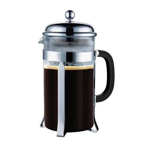 French Coffee Press, 32oz Stainless Steel Coffee Maker, Double Filter, 2 Bonus Screens