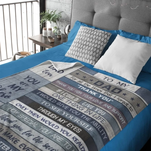 Best Dad Ever Flannel Throw Blanket | Perfect Valentine's or Birthday Gift from Daughter or Son | 60'' x 50"