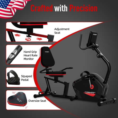 HARISON Magnetic Recumbent Exercise Bike Recumbent bike for Home 350 lbs Capacity