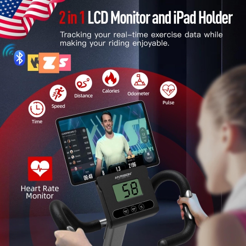 HARISON Magnetic Recumbent Exercise Bike Recumbent Exercise bike for Home 350 lbs Capacity