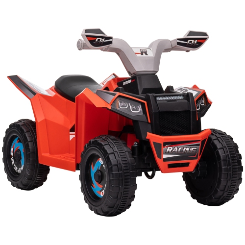Aosom 6V Kids ATV Quad, Battery Powered Electric Vehicle for Kids with Wear-resistant Wheels, for Boys and Girls Aged 18-36 Months, Red