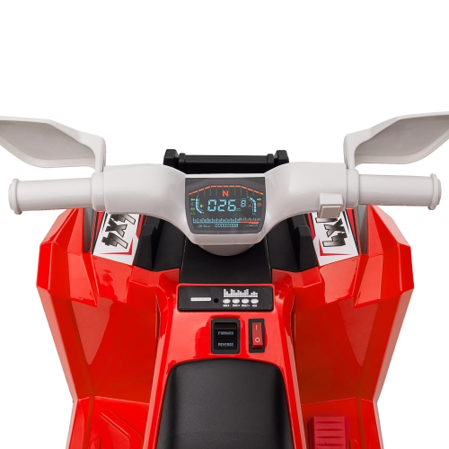 Aosom 6V Kids ATV Quad, Battery Powered Electric Vehicle for Kids with Wear-resistant Wheels, for Boys and Girls Aged 18-36 Months, Red