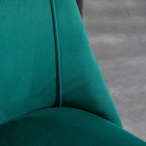 HOMCOM Dining Chairs Set of 4, Modern Kitchen Chairs with Velvet-touch Upholstery, Curved Back and Wood-grain Steel Legs, Accent Chairs for Living