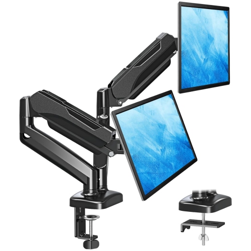 NIERBO  Dual Monitor Stand for Desk, Adjustable Gas Spring Double Monitor Mount Holds 4.4-17.6 Lbs And 13-32 Inch Screens, Monitor Arms for 2 Monitors
