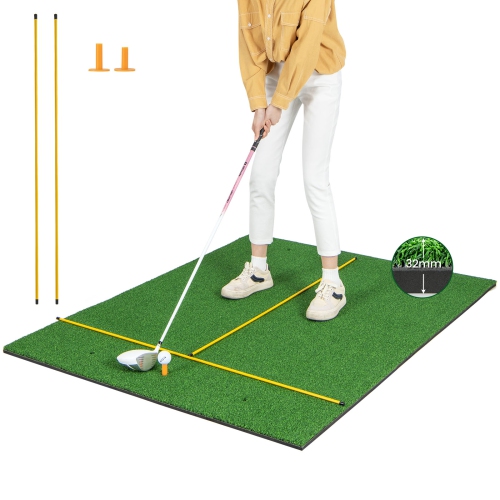 Tapis d'entraînement de golf intérieur artificiel de 5 x 4 pi de Costway pour le gazon 32&nbsp;mm