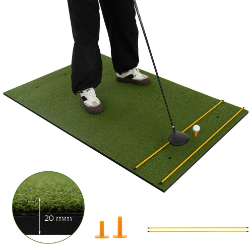 COSTWAY  5 X 3 Ft Golf Hitting Mat Artificial Indoor Outdoor Turf Golf Training Mat 20 Mm