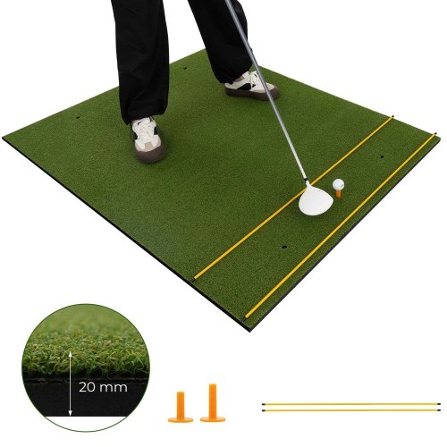 COSTWAY  5 X 4 Ft Golf Hitting Mat Artificial Indoor Outdoor Turf Golf Training Mat 20 Mm