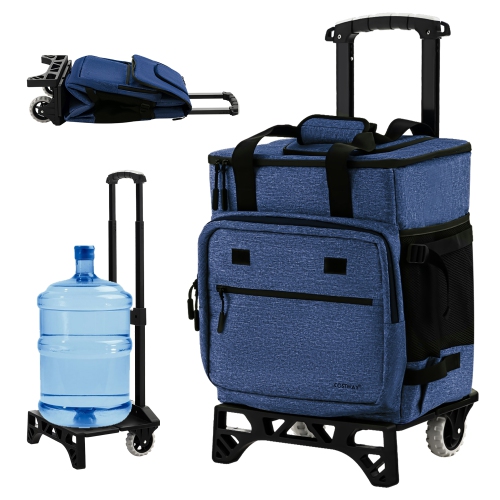 Glacière Roulante Portable 43L Avec Roues Tout-terrain - Isotherme Camping, Pêche, Pique-nique - Poignée Réglable Et Ouvre-bouteille
