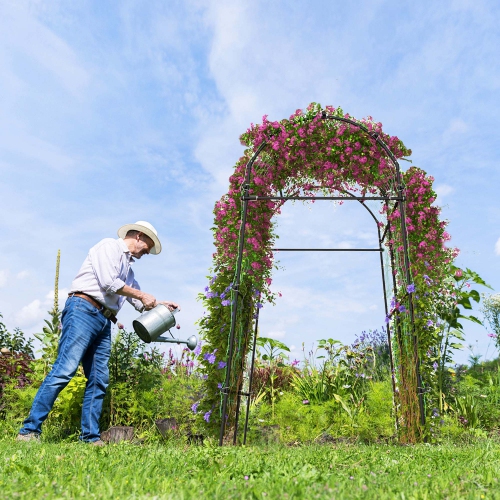Costway 7.5FT Garden Arch Trellis Outdoor Plant Support Archway for Climbing Vine Flower