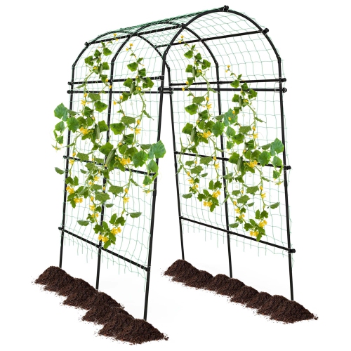Costway 7.5FT Garden Arch Trellis Outdoor Plant Support Archway for Climbing Vine Flower