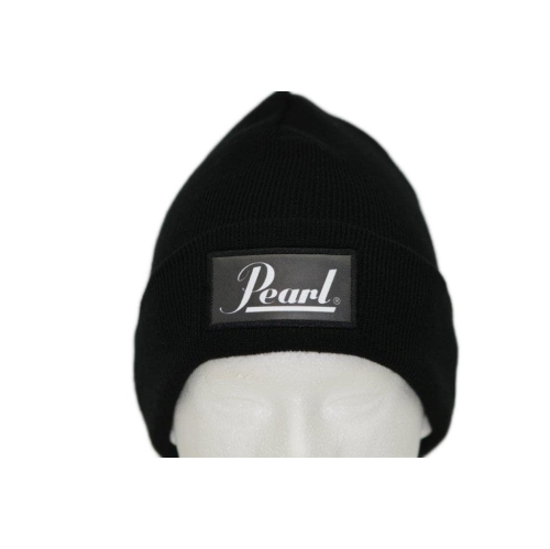 Tuque en tricot jersey perle Drums avec revers, noir