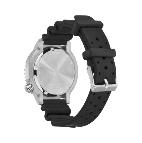 Montre Promaster Dive Eco-Drive pour hommes de Citizen 44&nbsp;mm avec boîtier en acier inoxydable argenté et bracelet en polyuréthane noir et cadran