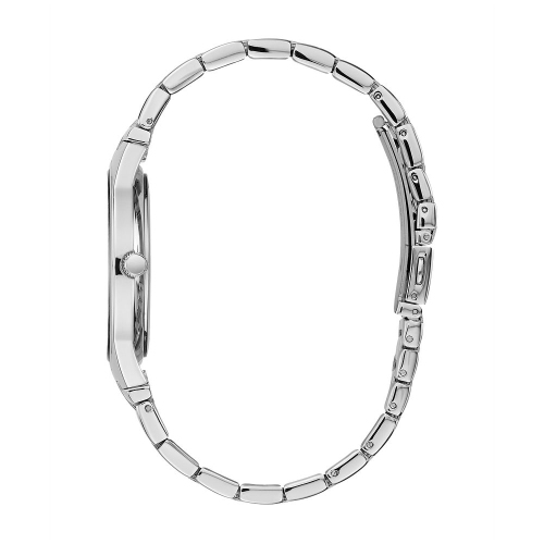 Caravelle Mens Modern Quartz Watch 40mm Silver-Tone Stainless Steel Case and Bracelet with Black Dial