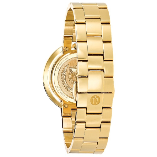 Bulova Ladies Rubaiyat Quartz Watch 35mm Gold-Tone Stainless Steel Case and Bracelet with Silver-White Dial