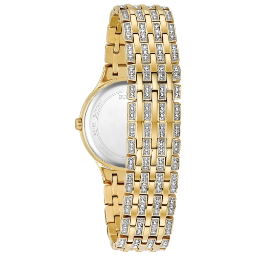 Bulova Ladies Phantom Quartz Watch 32mm Gold-Tone Stainless Steel Case and Bracelet with Silver-White Dial