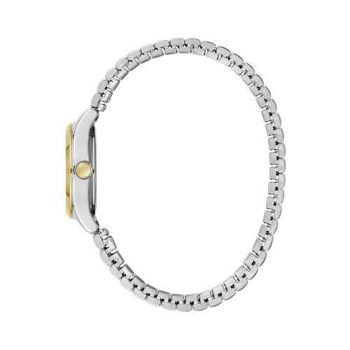 Caravelle Ladies Traditional Quartz Watch 24mm Two-Tone Stainless Steel Case and Expansion with Silver-White Dial