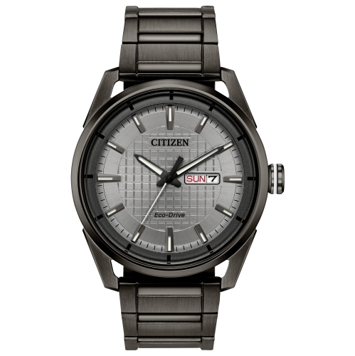 Citizen Mens Weekender Eco-Drive Watch 42mm Grey Stainless Steel Case and Bracelet with Grey Dial