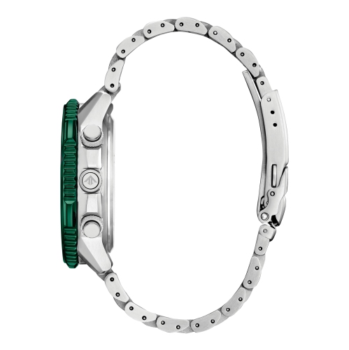 Citizen Mens Promaster Air A-T Eco-Drive Watch 46mm Silver-Tone Stainless Steel Case and Bracelet with Green Dial