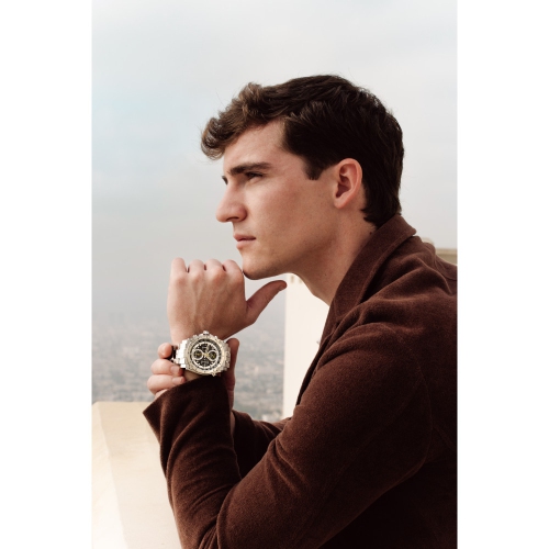 Bulova Mens Icon Precisionist Watch 46mm Silver-Tone Stainless Steel Case and Bracelet with Black Dial