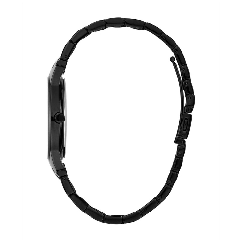 Caravelle Mens Modern Quartz Watch 40mm Black Stainless Steel Case and Bracelet with Black Dial