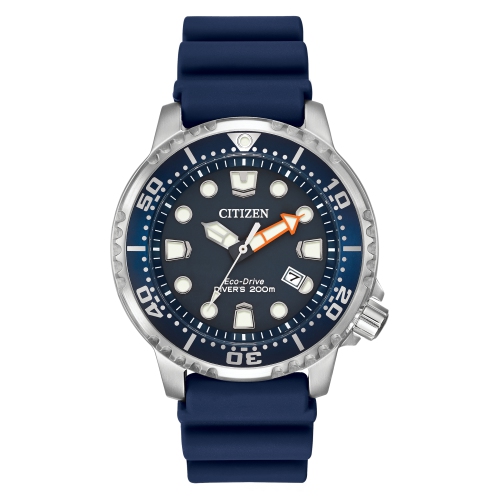 CITIZEN  Mens Promaster Dive Eco-Drive Watch 44MM Silver-Tone Stainless Steel Case Polyurethane Strap With Dial (Bn0151-09L) In Blue